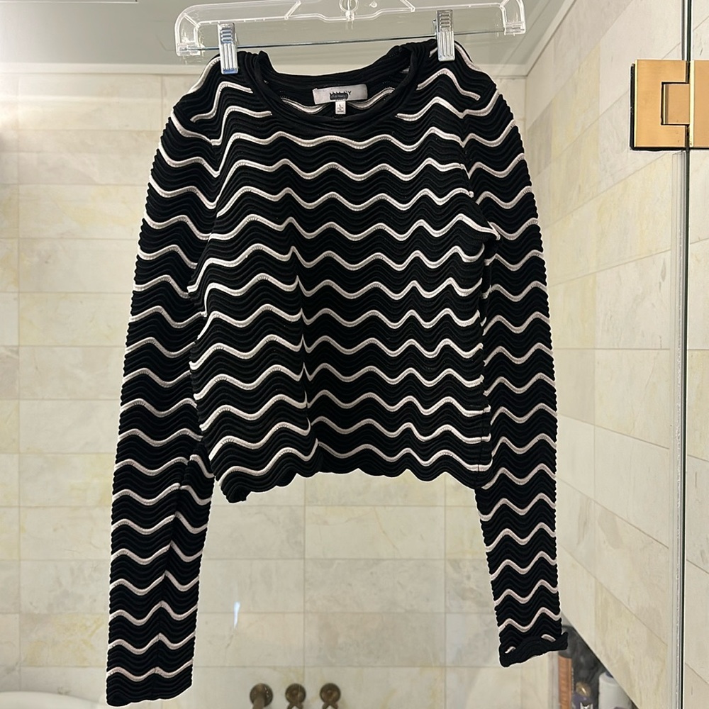 Milly black and white sweater size large